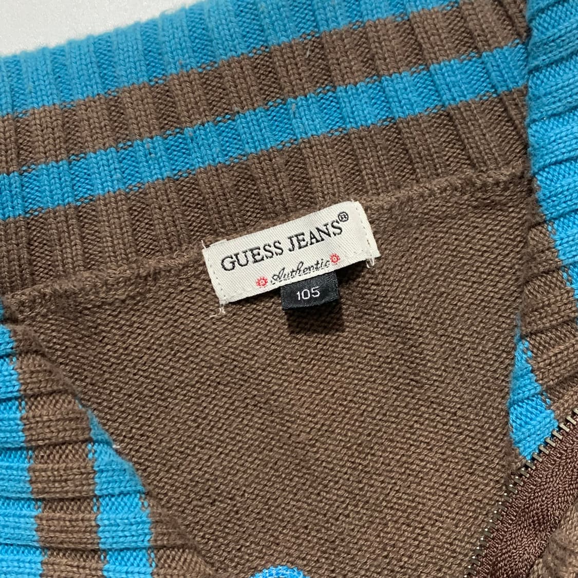 게스 빈티지 브라운 니트 집업  상품이미지3