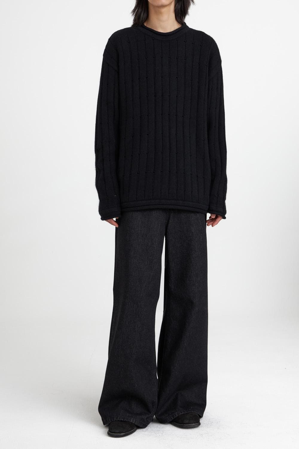 유스 youth 데미지 니트 블랙 상품이미지2