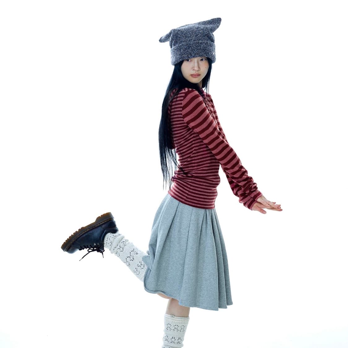 coyseio 코이세이오 와이드 캣 비니 그레이 상품이미지3