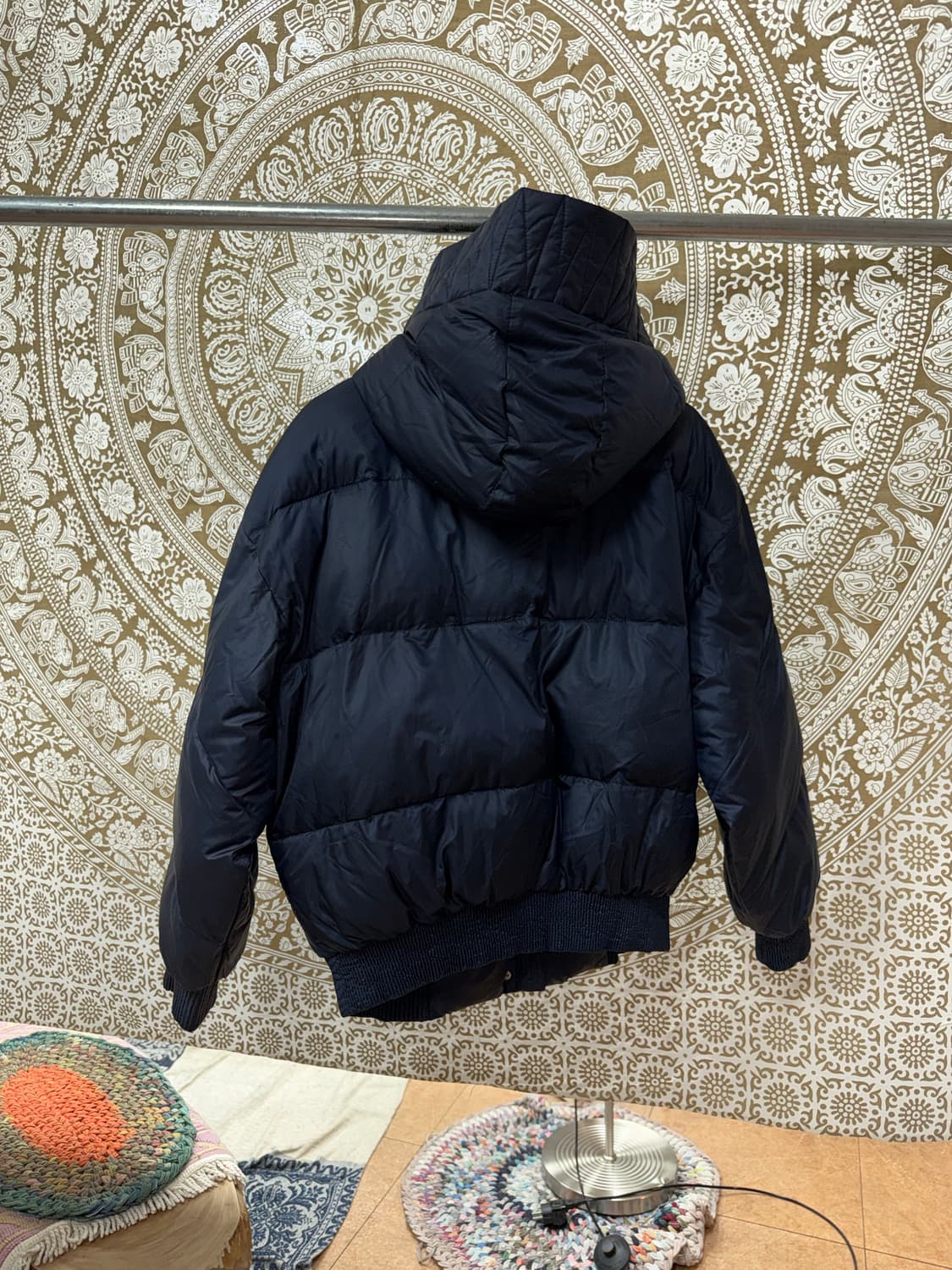 펠틱스 여성 버튼 네이비 후드패딩  상품이미지6