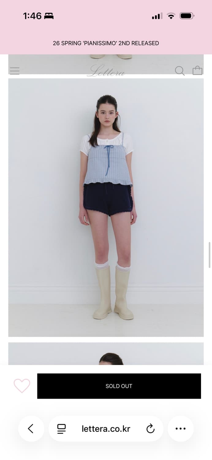 Lettera 레테라 스캘럽 니트 숏팬츠 차콜 상품이미지6