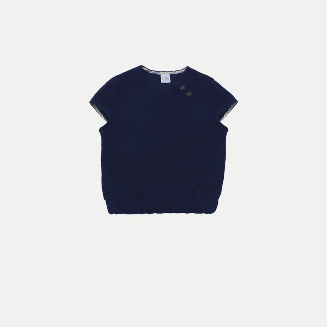 콜로신스 Grandma's Button Knit Vest Navy 상품이미지1