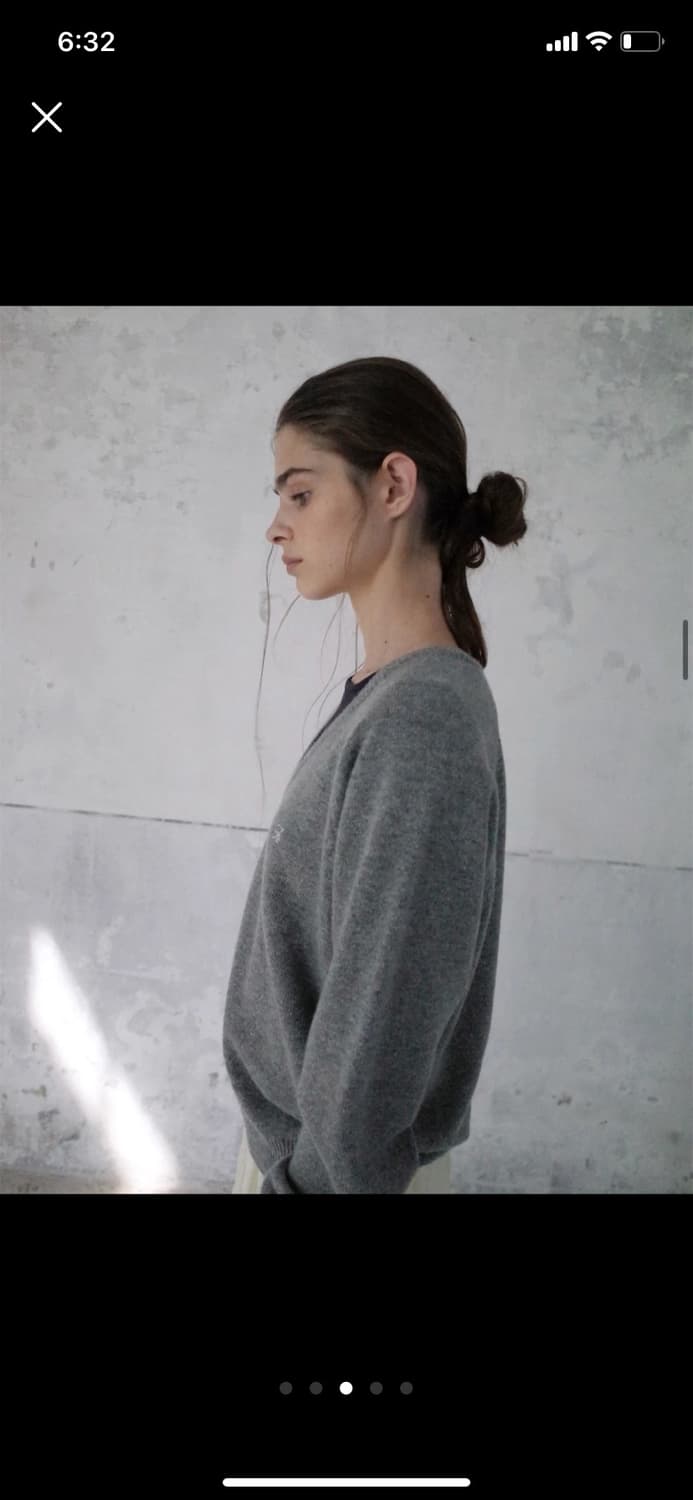 포에토 마일드 캐시미어 브이넥 니트 그레이 MILD CASHMERE V- 상품이미지3