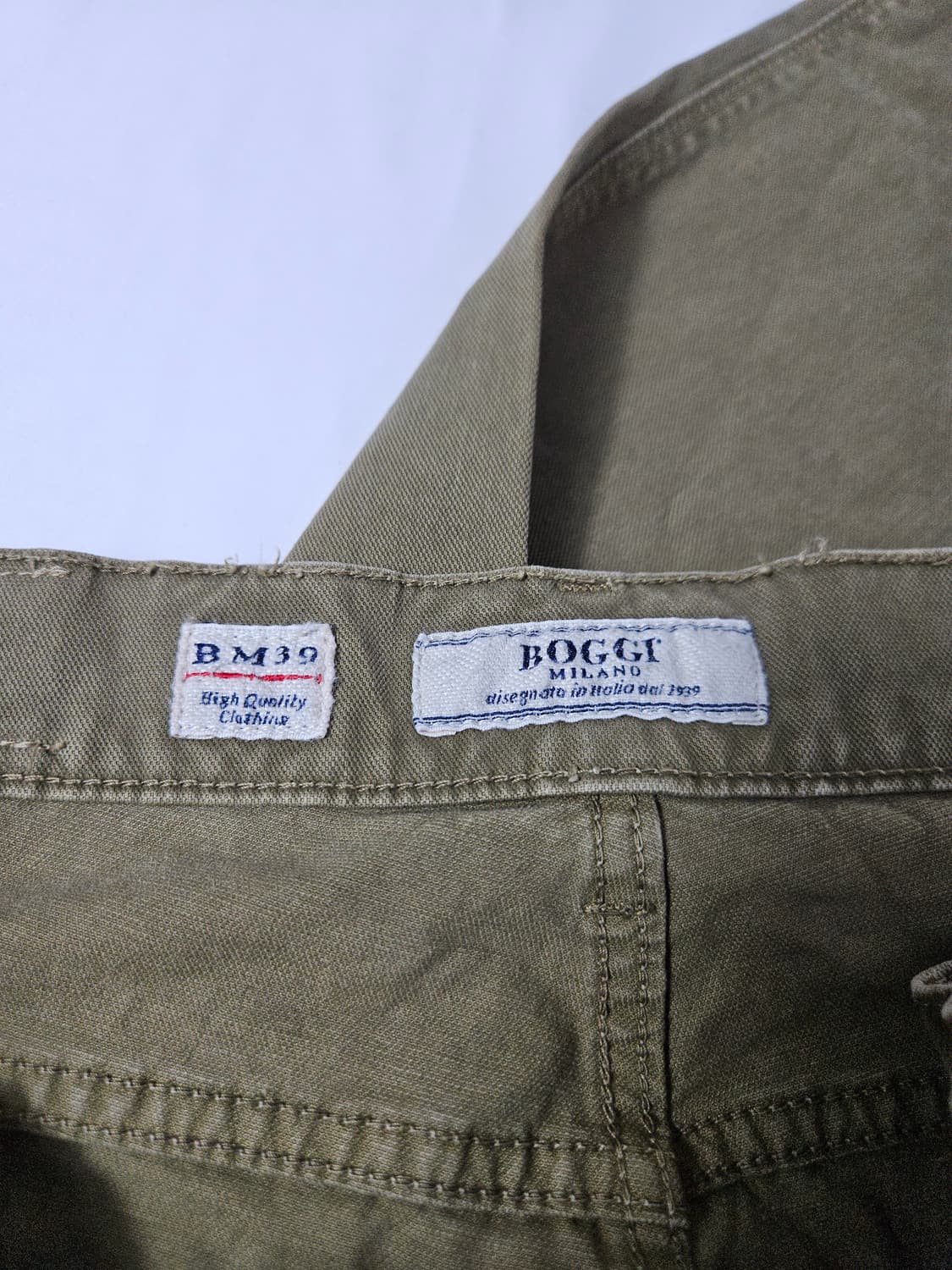 BOGGI 보기 밀라노 이태리 가죽패치 워크팬츠 슬랙스 코튼치노 32 상품이미지5