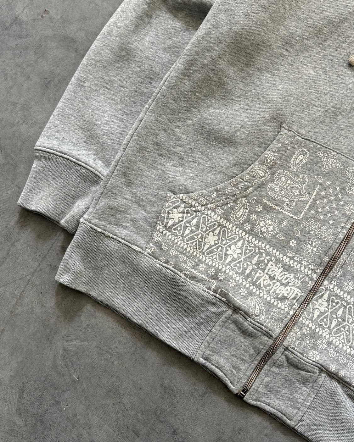 Stussy 스투시 00‘s 페이즐리 그레이 후드 집업  상품이미지5