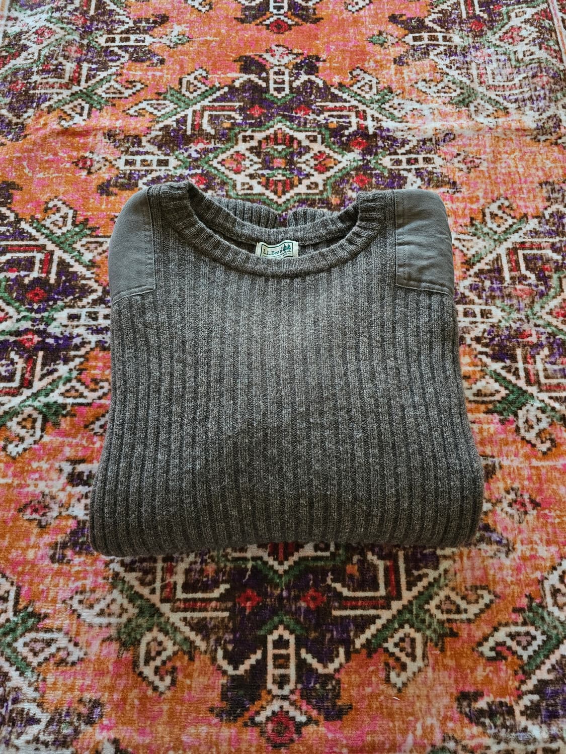 90s LL Bean 코만도 니트 웜베이지 (XL) 상품이미지5