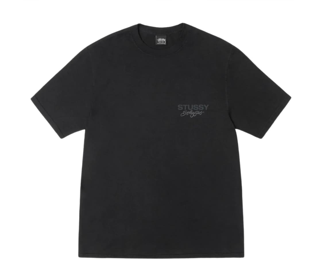 스투시 서프 클럽 티셔츠 피그먼트 다이드 블랙 상품이미지2
