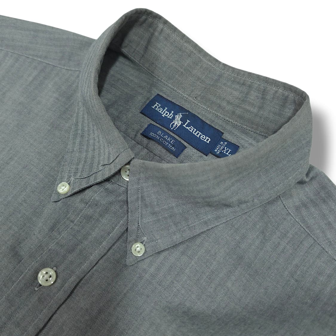 [XL] 폴로 그레이 마이크로체크 블레이크 코튼 긴팔셔츠 상품이미지7