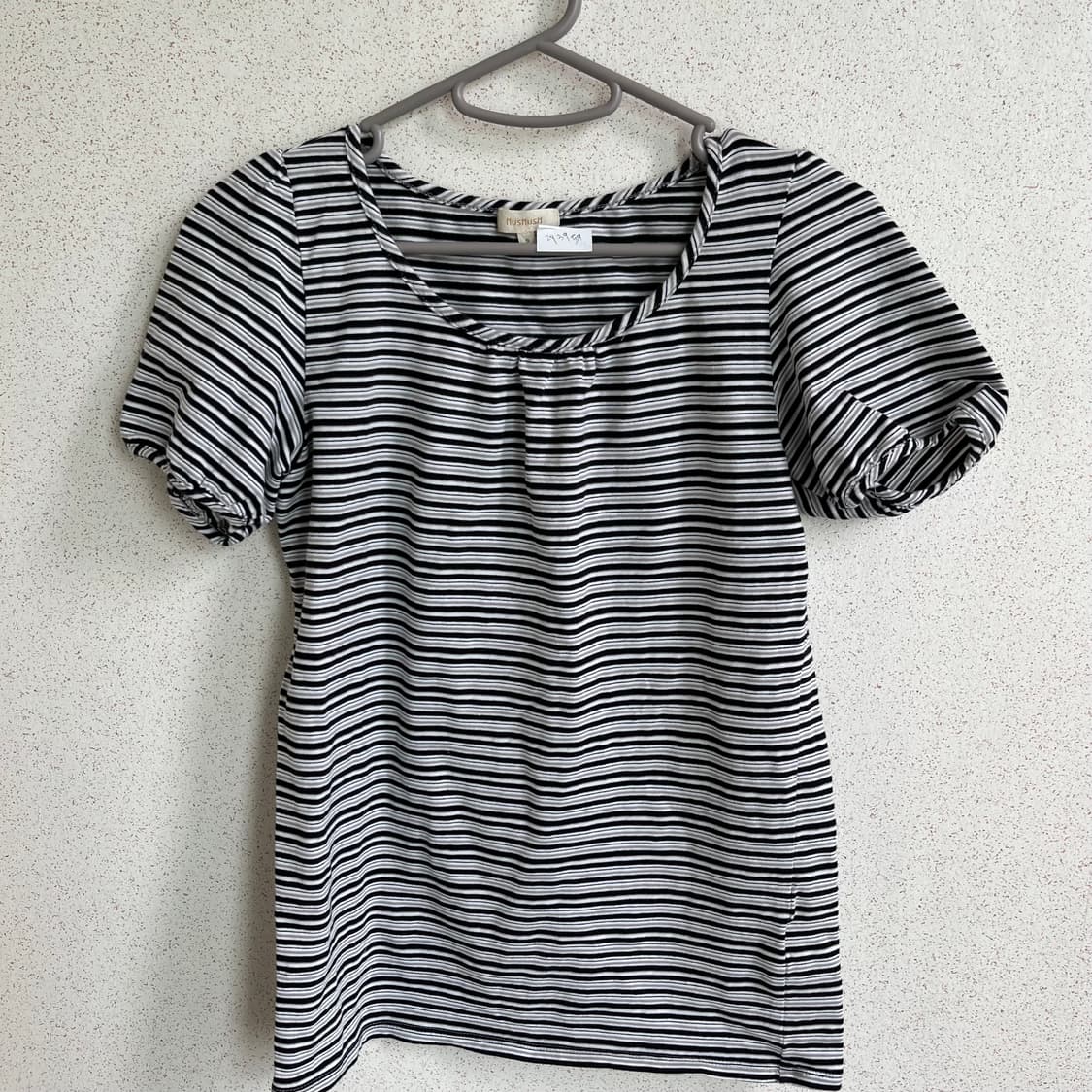 Jpn vtg 스트라이프 퍼프 셔링 반팔 상품이미지1