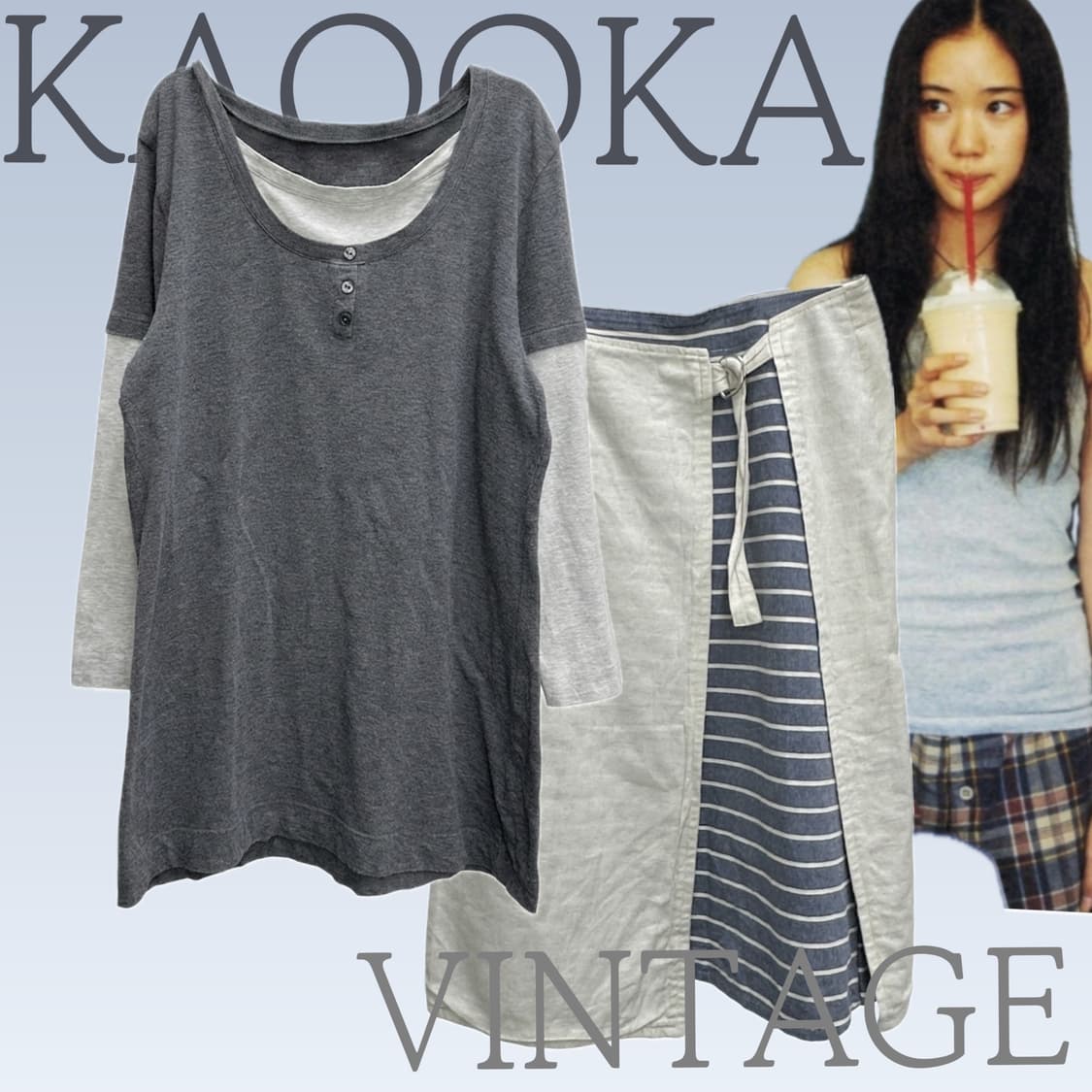 🍫하구미의 평화로운 오후 코디세트🍫 레이어드 모리걸 스즈코 사와코 상품이미지1