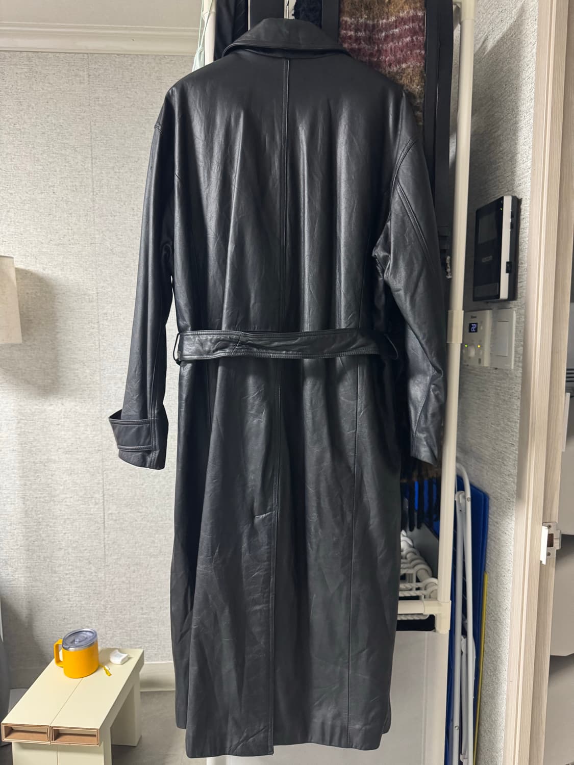 빈티지 레더 트렌치 코트 상품이미지2