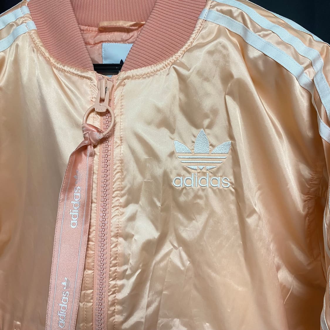 아디다스 롱 봄버 자켓 핑크 XS 상품이미지3