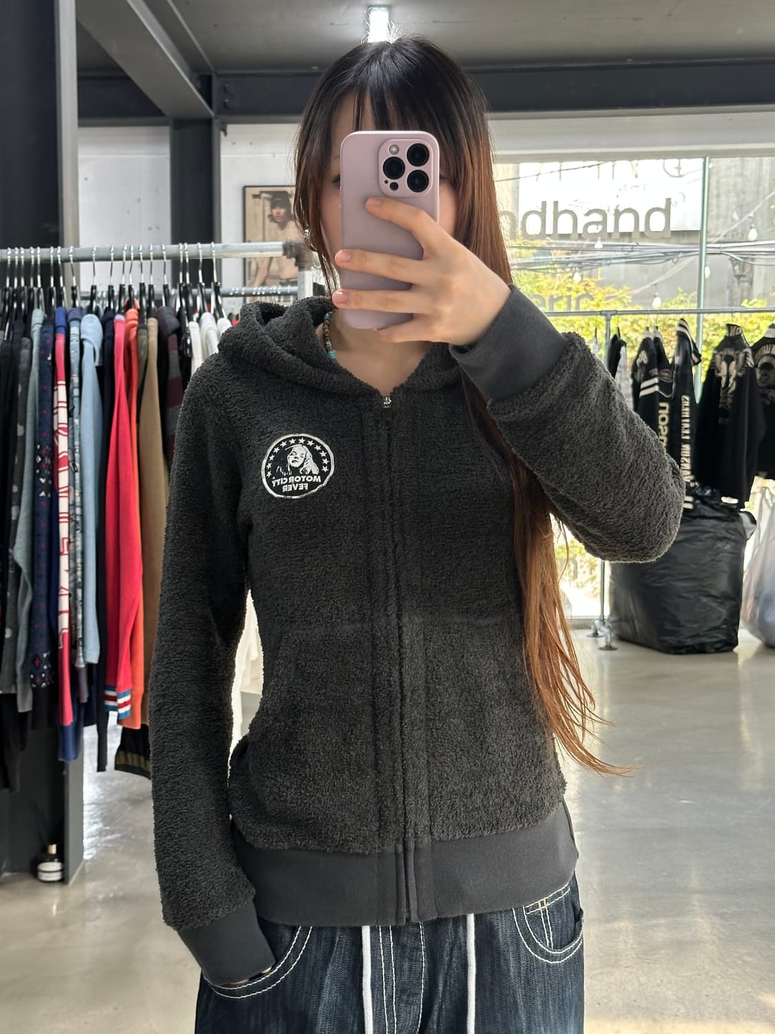 히스테릭글래머 히스걸 보아 파커 후드집업 그레이 상품이미지1