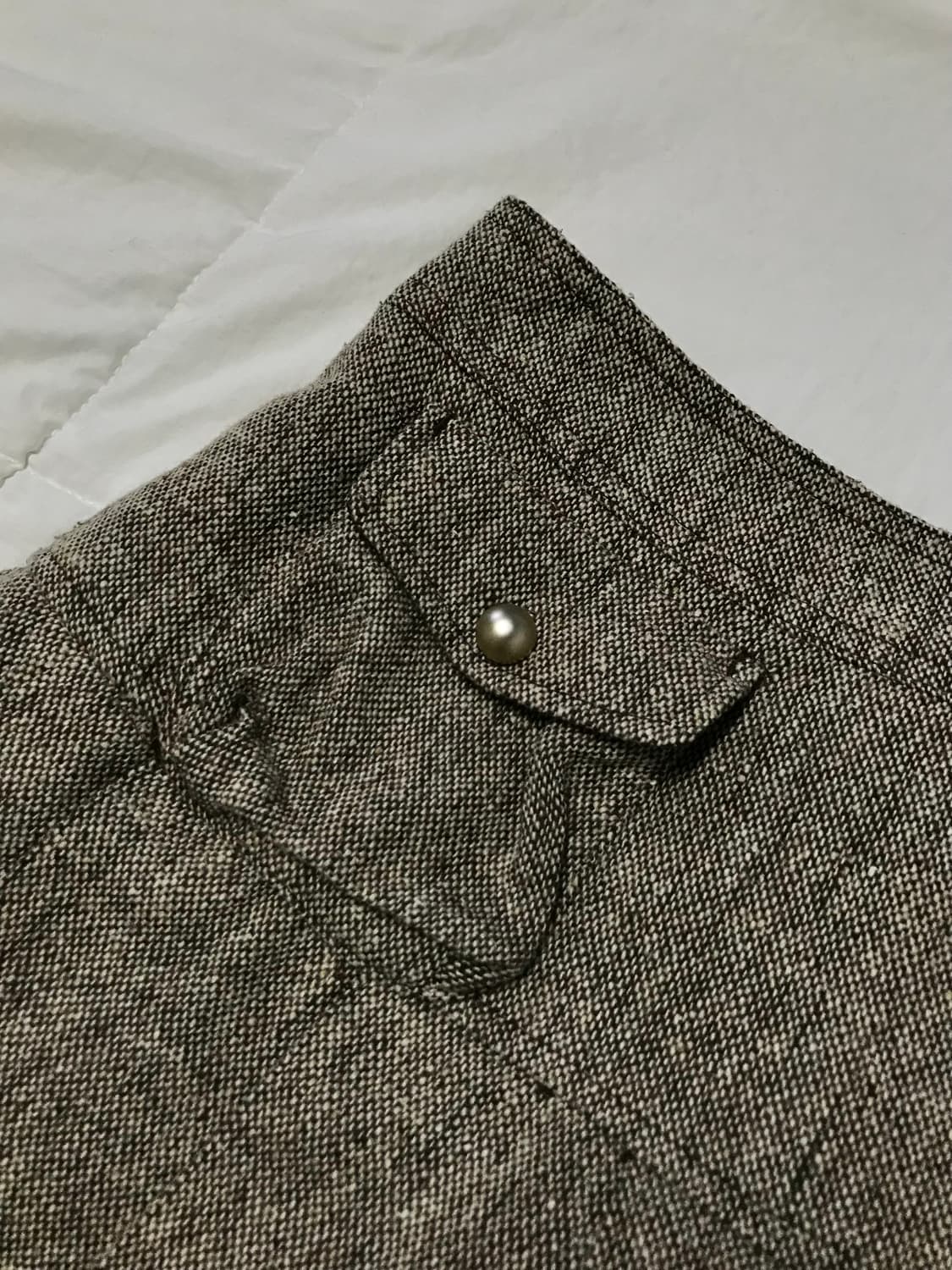 리즈리사 체크 레이스 브라운 포켓 미니스커트 상품이미지3