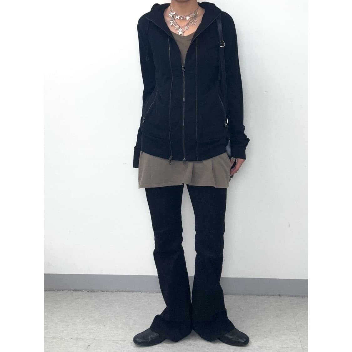 빈티지 투웨이 블랙 후드집업 상품이미지5