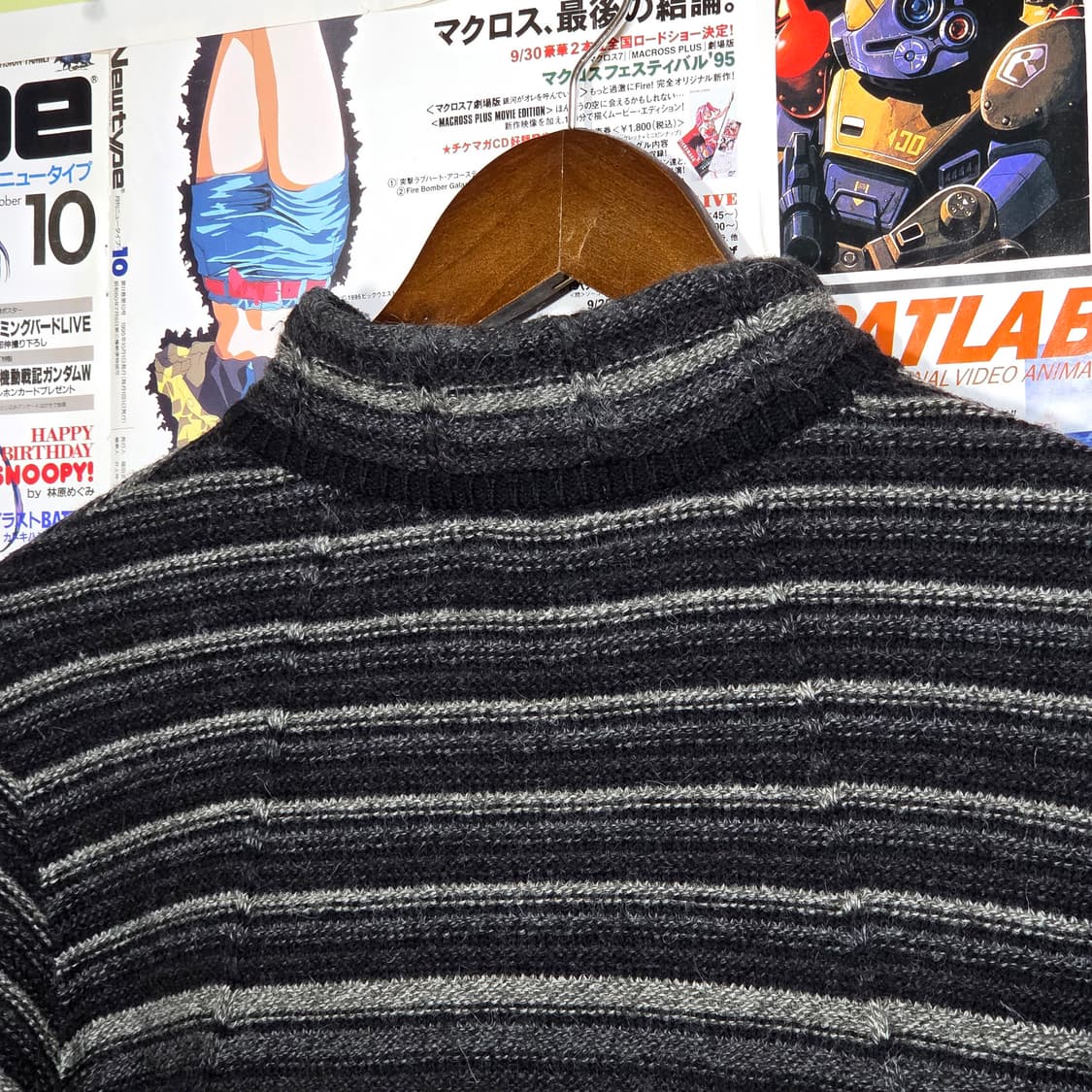 JPN 모리걸 그레이 스트라이프 니트 가디건 상품이미지6