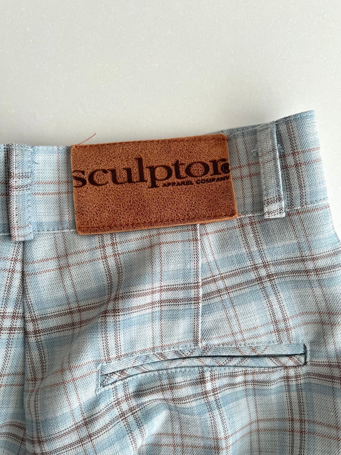 S) 스컬프터 체크 와이드 팬츠 블루 상품이미지4