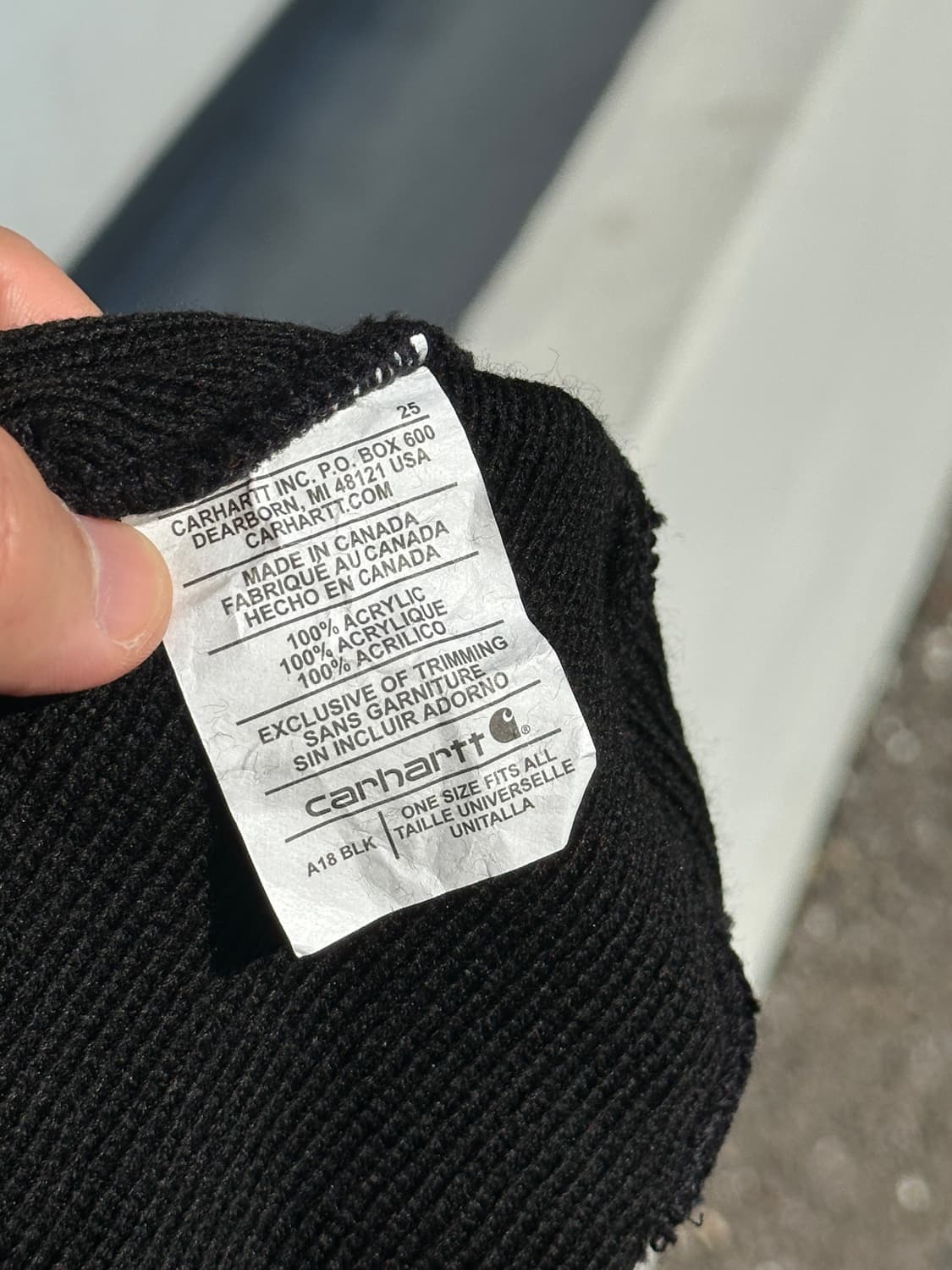 [F] 칼하트 로고 블랙 비니 모자 Canada 상품이미지4