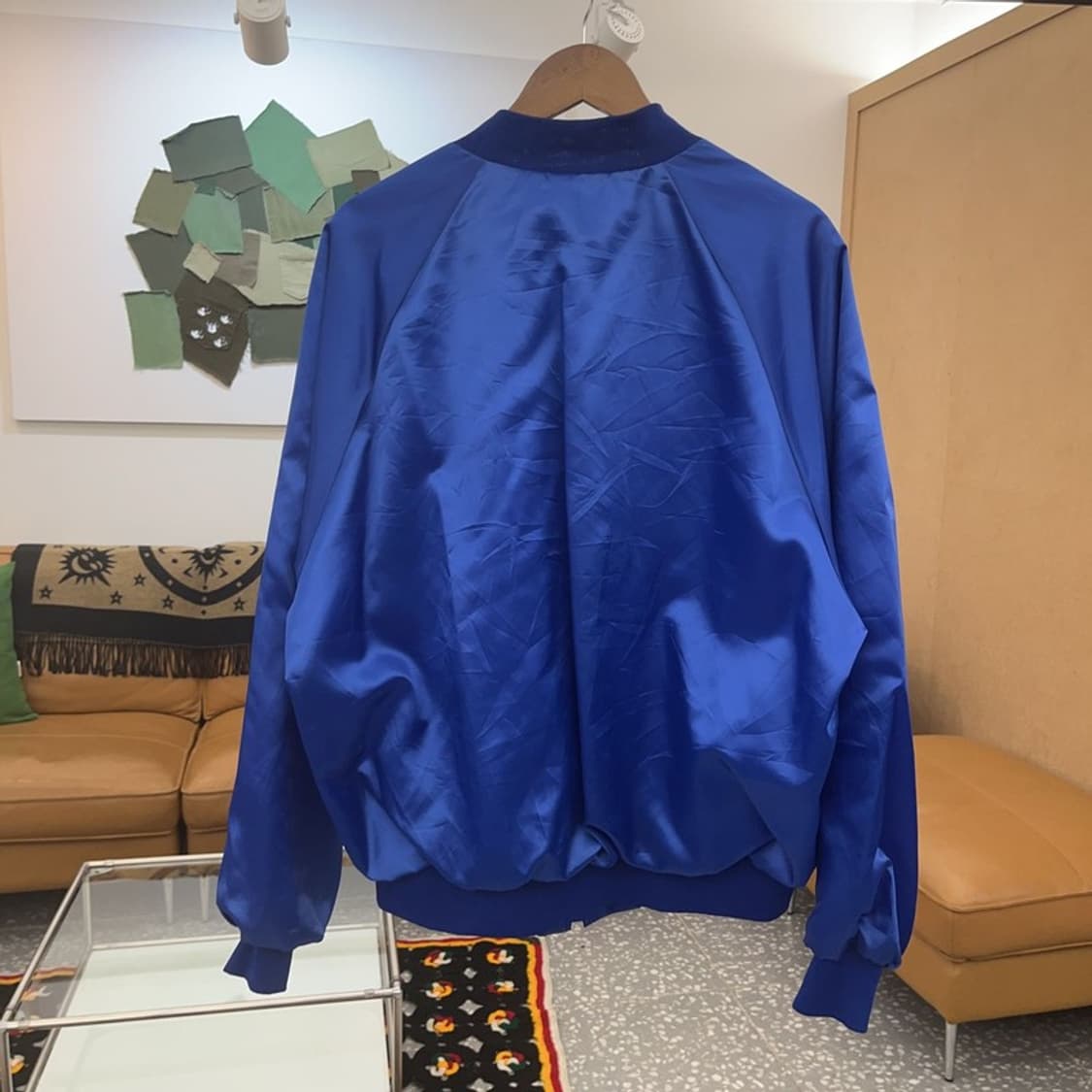 킹 루이 올드스쿨 빈티지 코발트 블루 새틴 블루종 자켓 XL C06697 상품이미지4