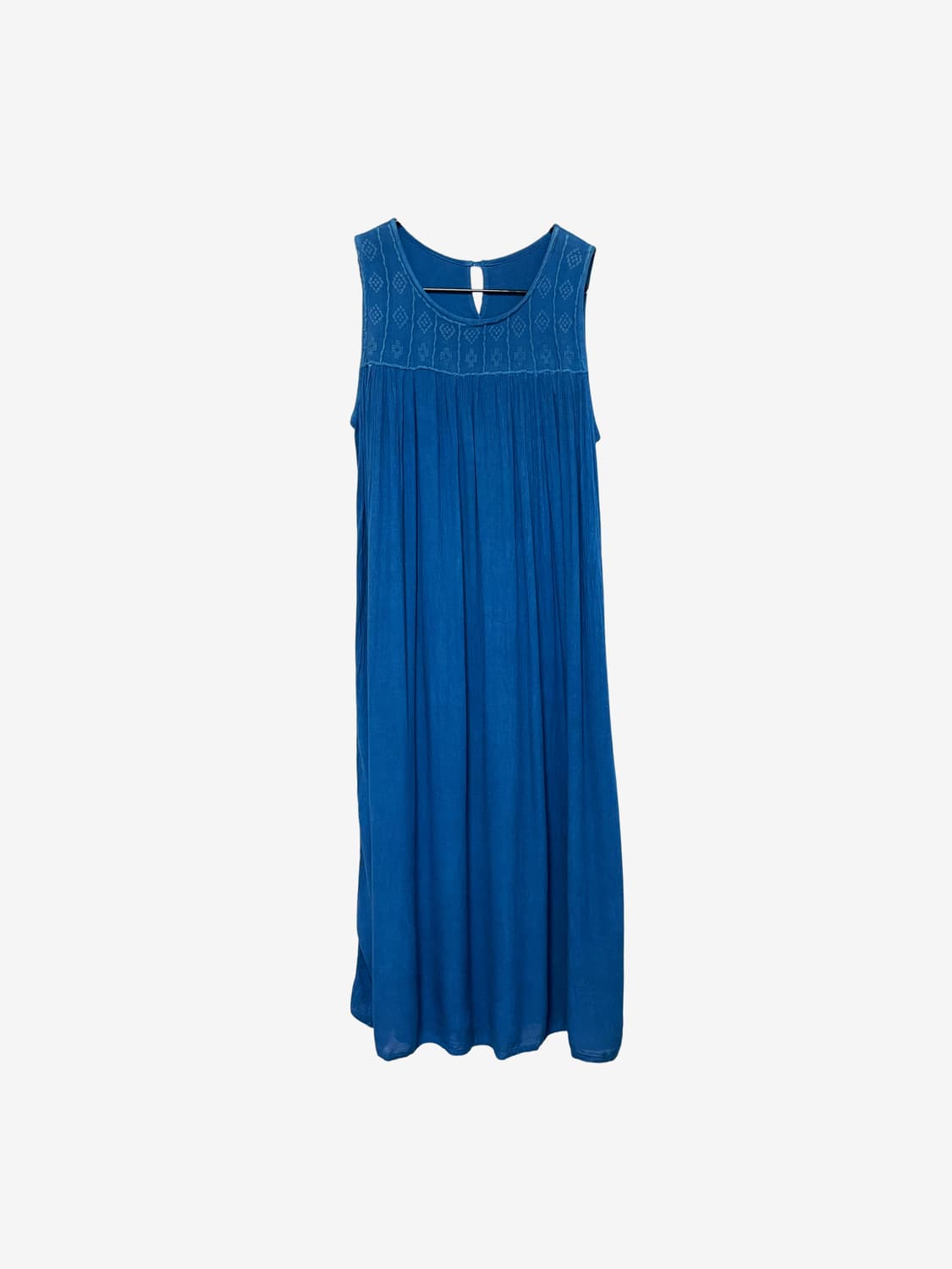 Pleated Sleeveless Ethnic Dress – Blue 상품이미지4