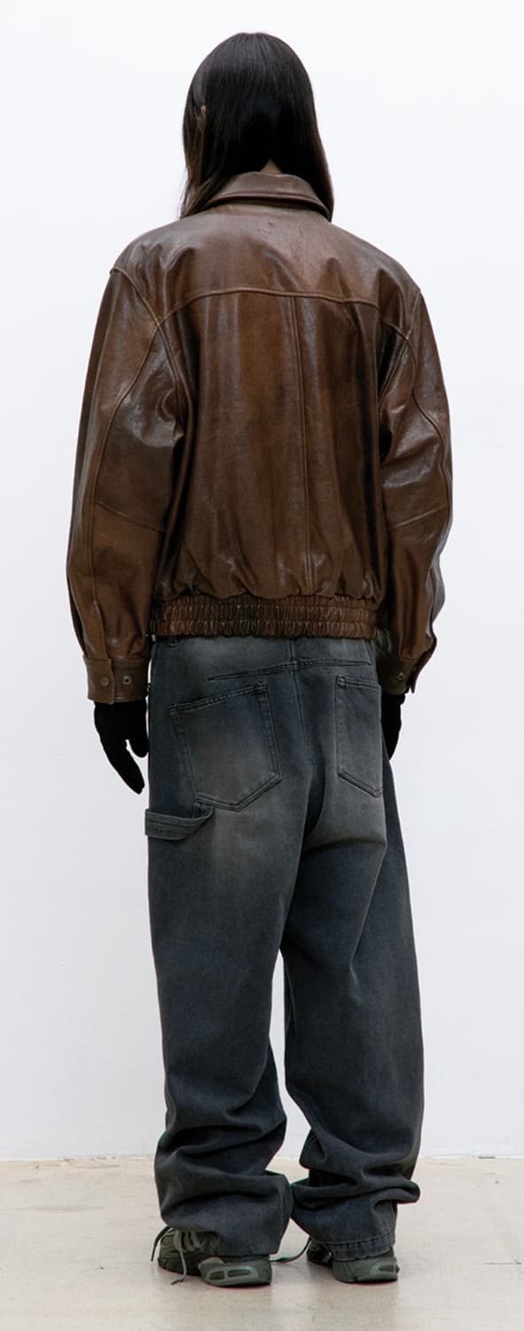 베지터블 레더 A-2 자켓 (브라운) 상품이미지4