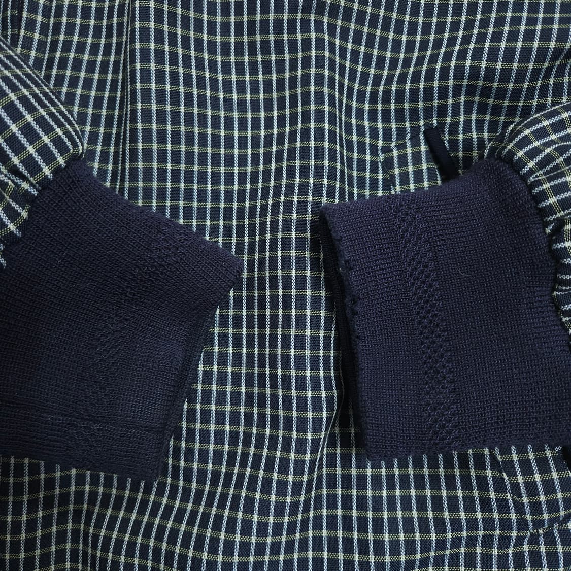 90s 입생로랑 체크 블루종 상품이미지6