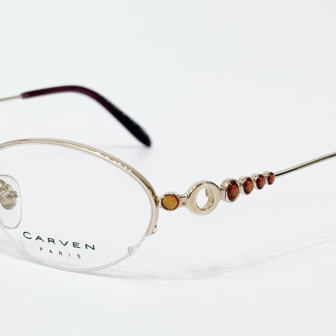 키지클럽 CARVEN 골드 링 오렌지 스톤 반무테 데드스탁 빈티지안경 상품이미지4