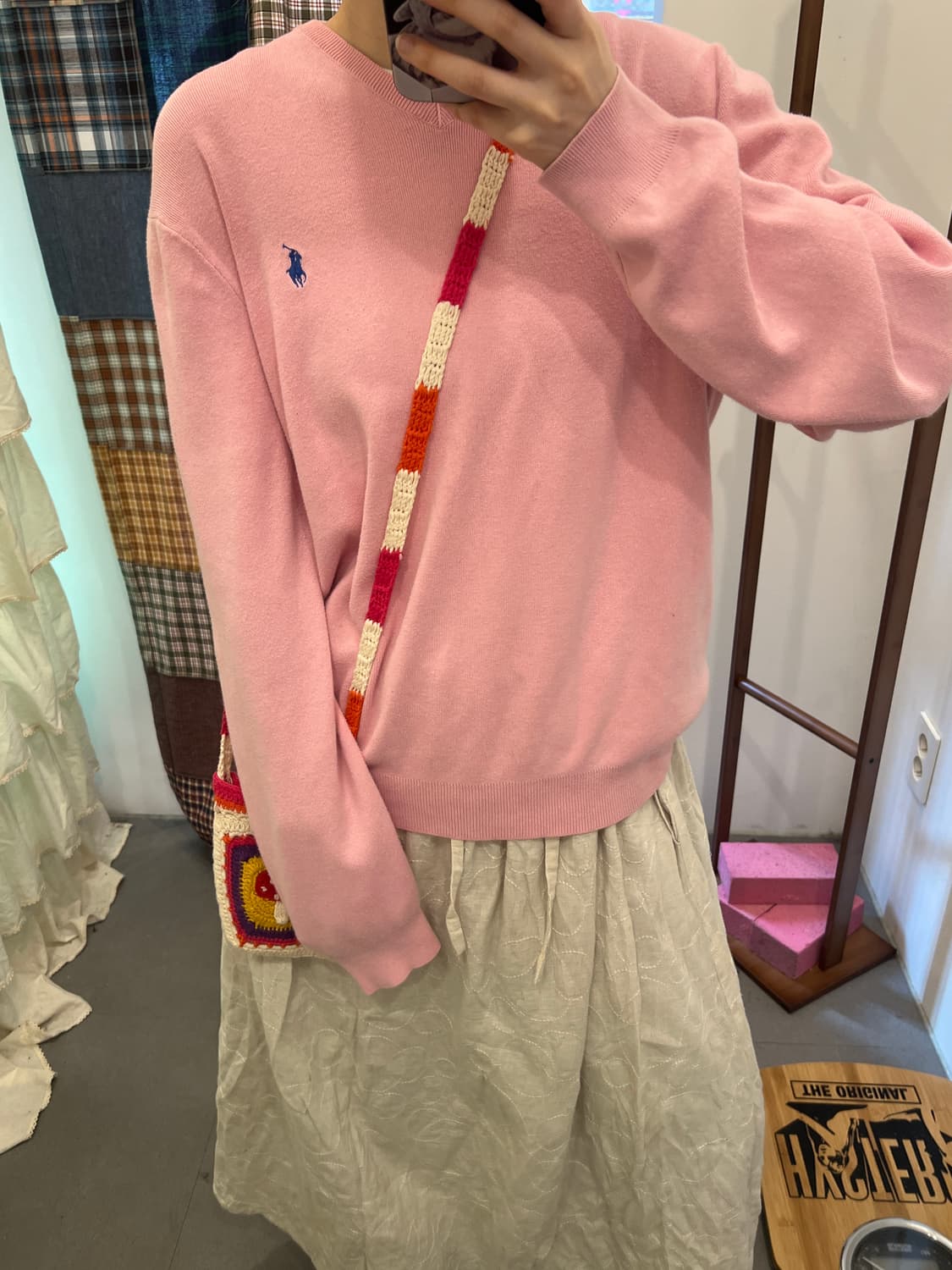 폴로 핑크 브이넥 T  상품이미지1