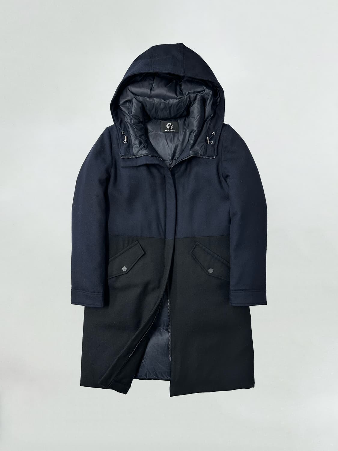 폴스미스 구스다운 투톤 울 후드코트 상품이미지1