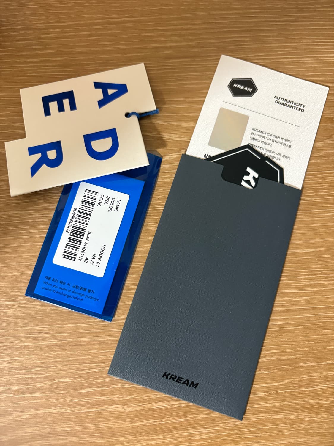 아더에러 베리프 후드 네이비 A2사이즈 상품이미지5