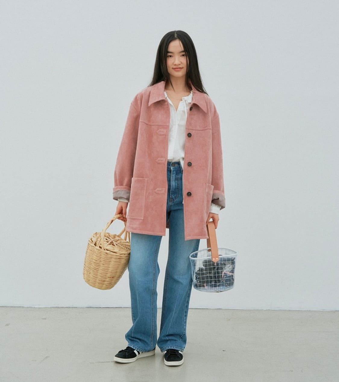 모데스트무드 런던 스웨이드 자켓 핑크 상품이미지2