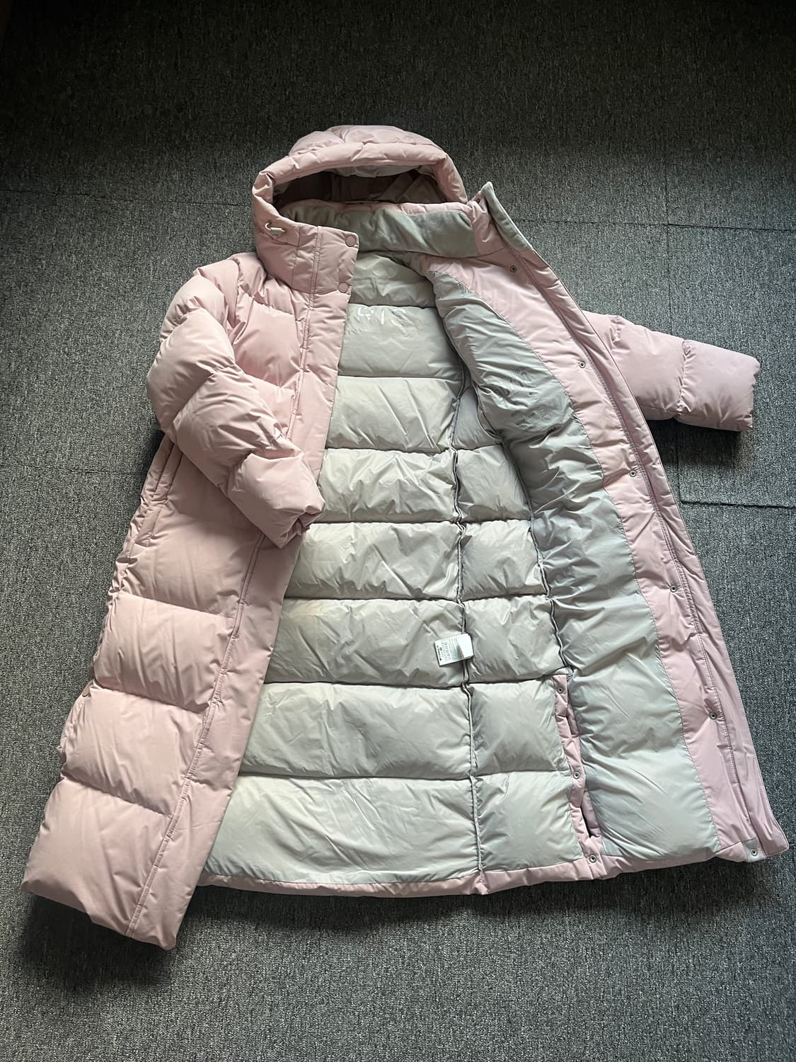 구스 롱 패딩 연핑크 상품이미지2