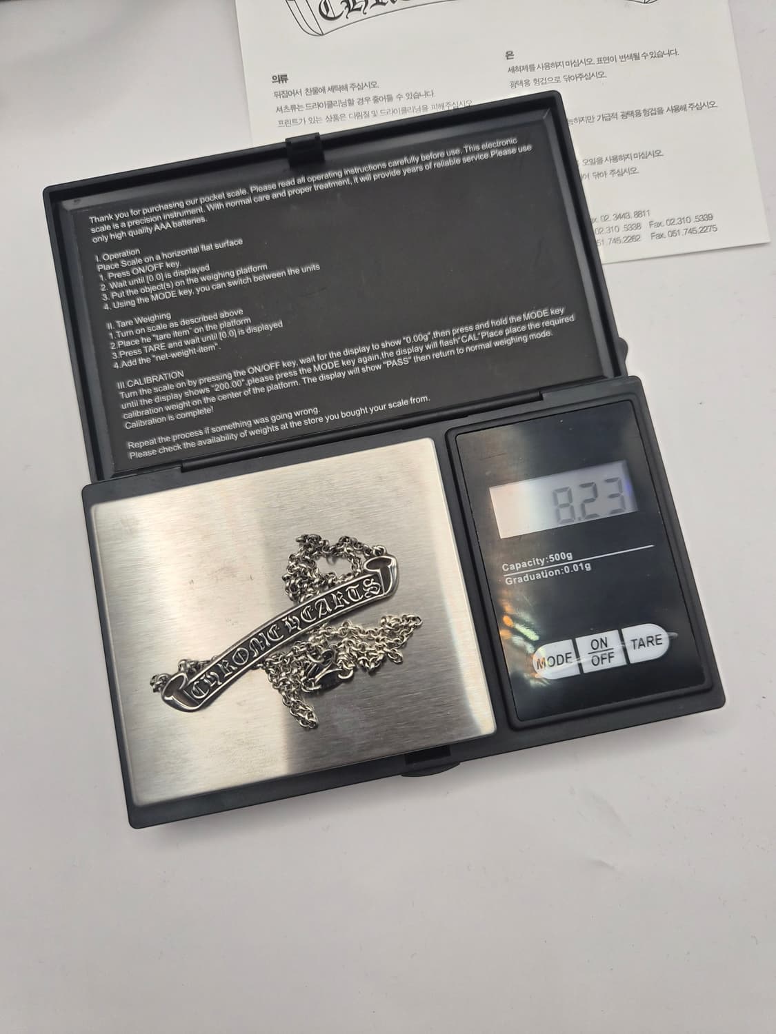 크롬하츠 스크롤라벨 롤체인 목걸이->세이프티핀 20인치 목걸이로 교환 상품이미지6