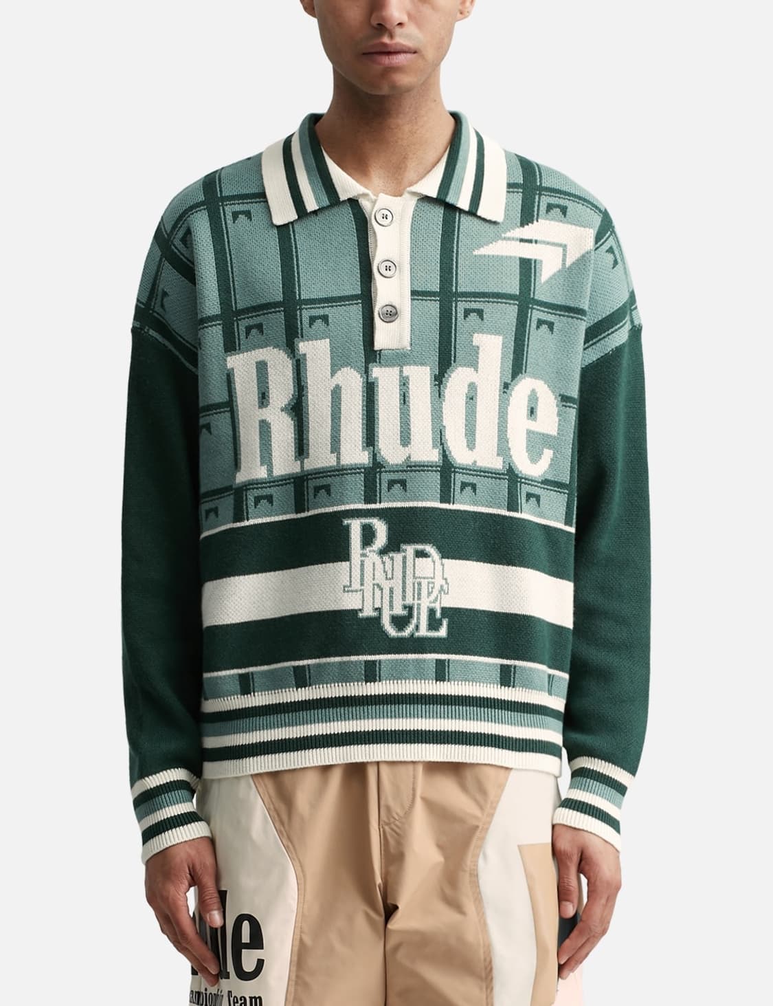 (정품/새상품) RHUDE 루드 남성 캐시미어 럭비 폴로 니트 상품이미지5