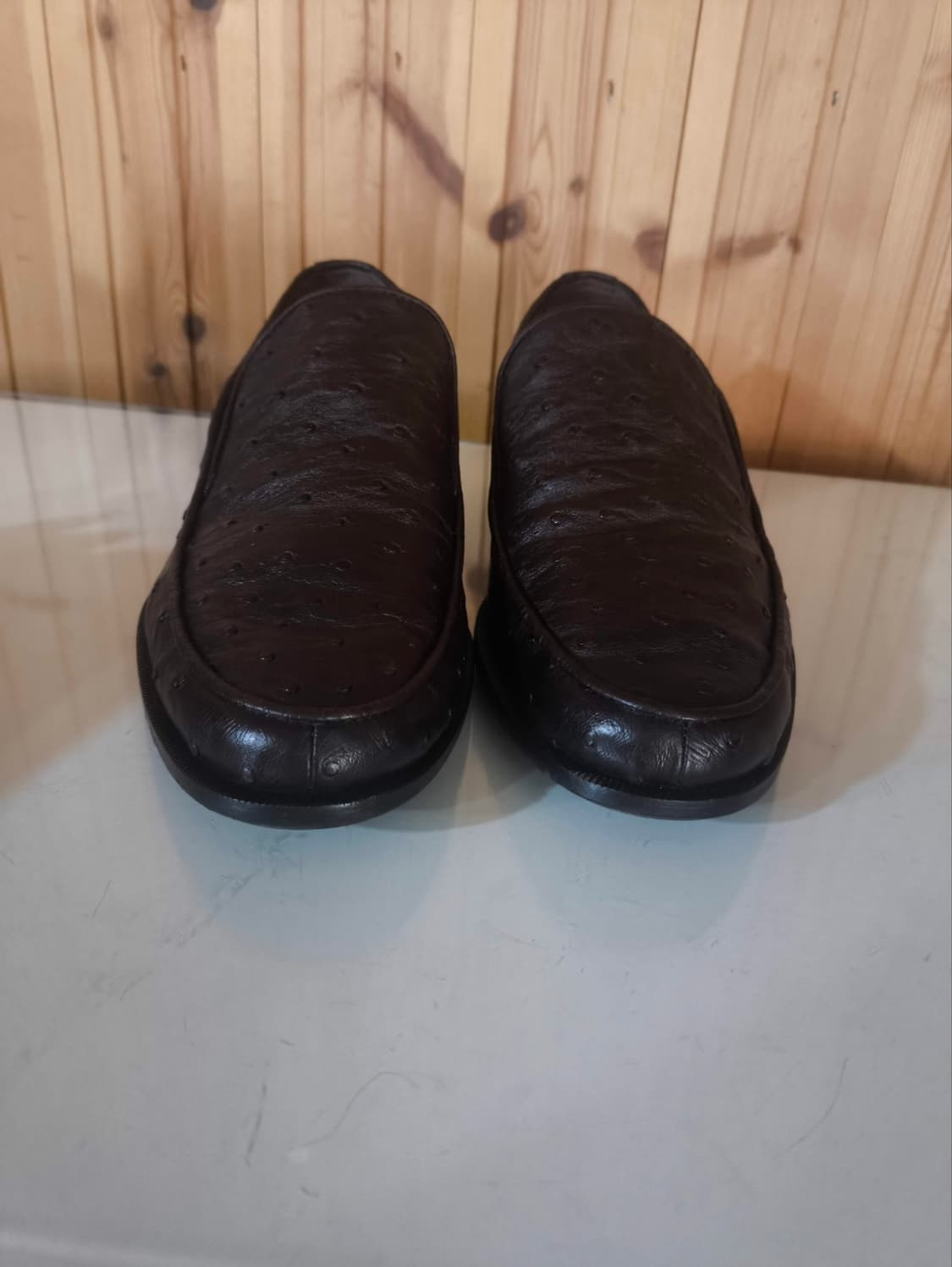 42 270mm 보테가베네타 타조가죽 레어 구두 브라운 상품이미지3