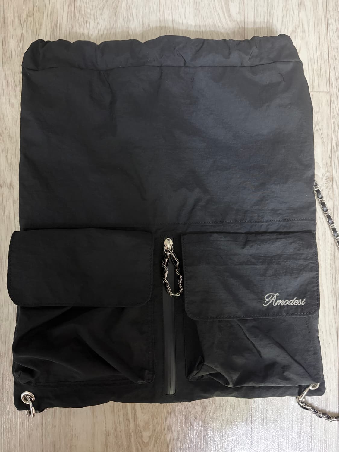 판매) 모데스트무드 체인 백팩 블랙 상품이미지3