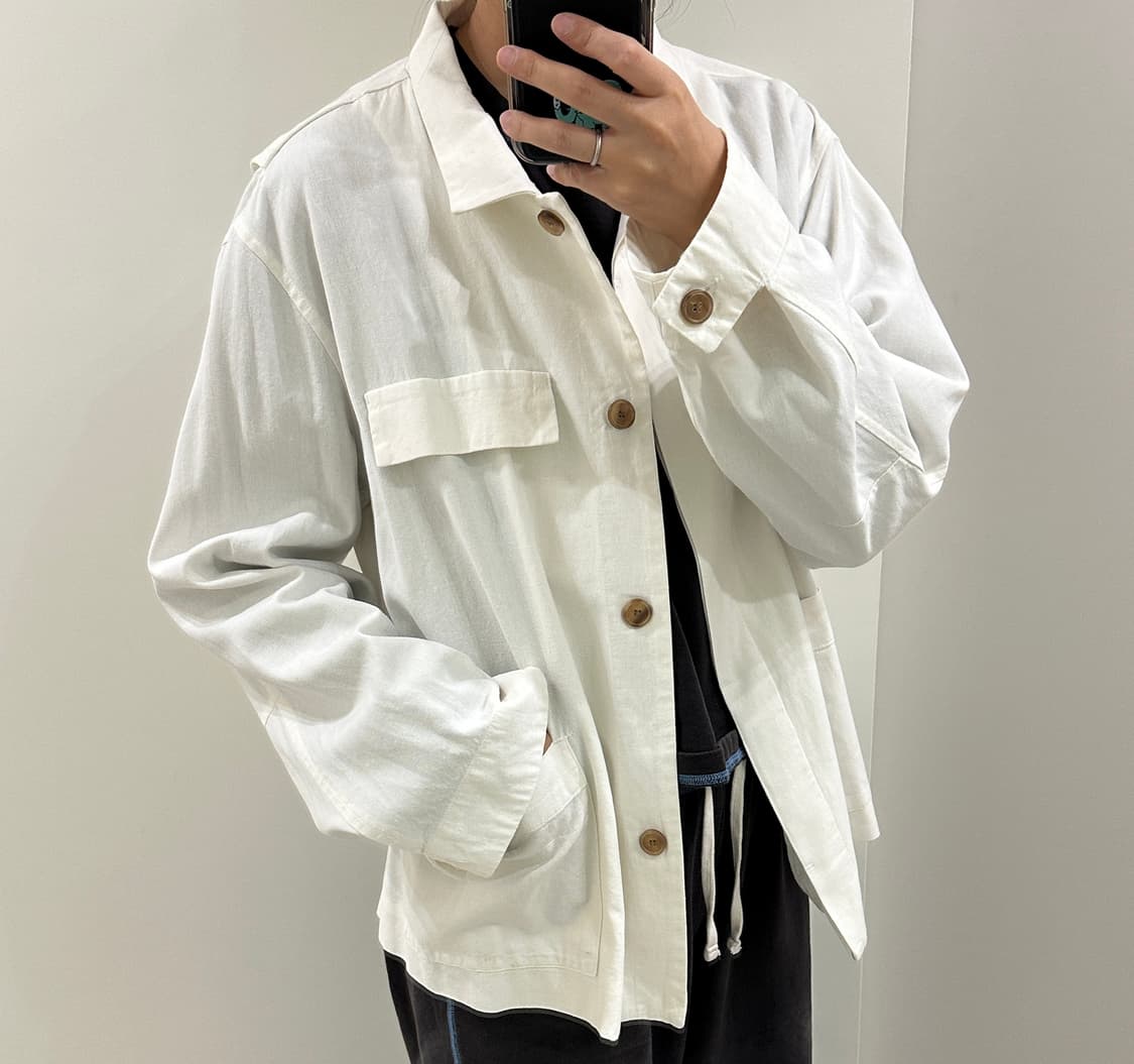 when we will 린넨 자켓 화이트 상품이미지3