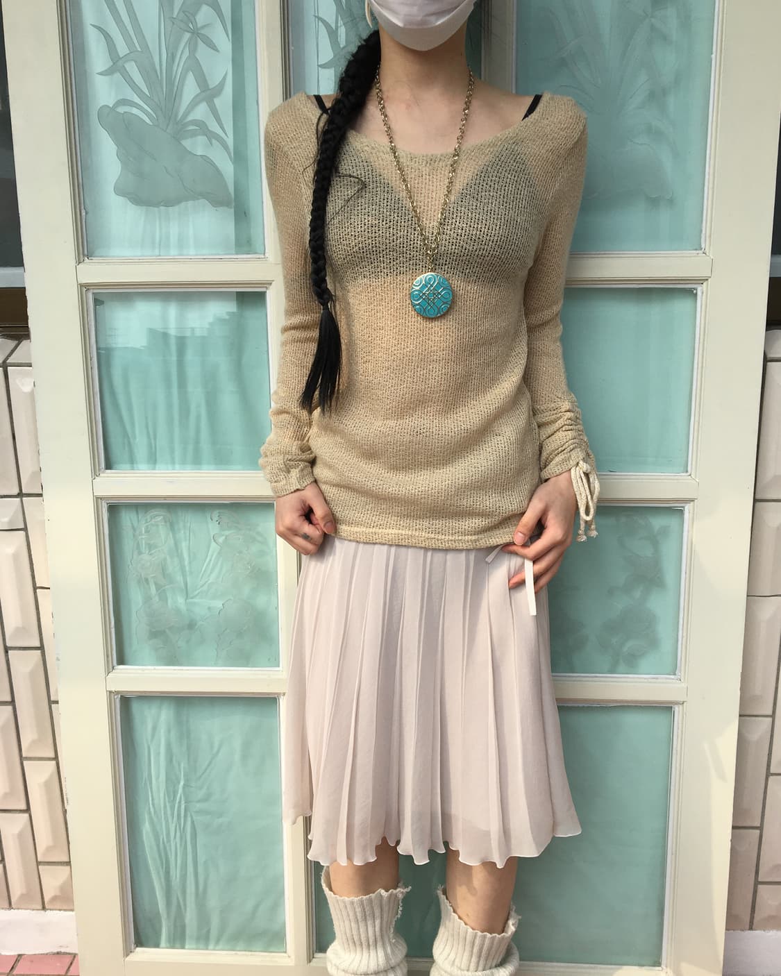 Back o ring point shirring knit 상품이미지1