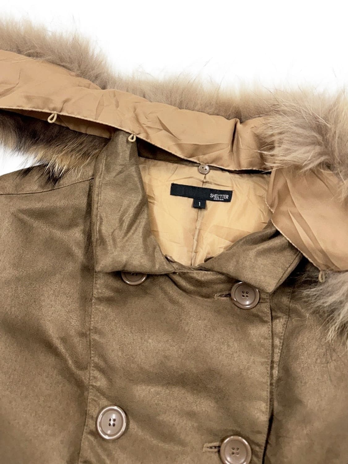 빈티지 SHEL'TTER 라이트 브라운 퍼 더블 패딩 상품이미지5