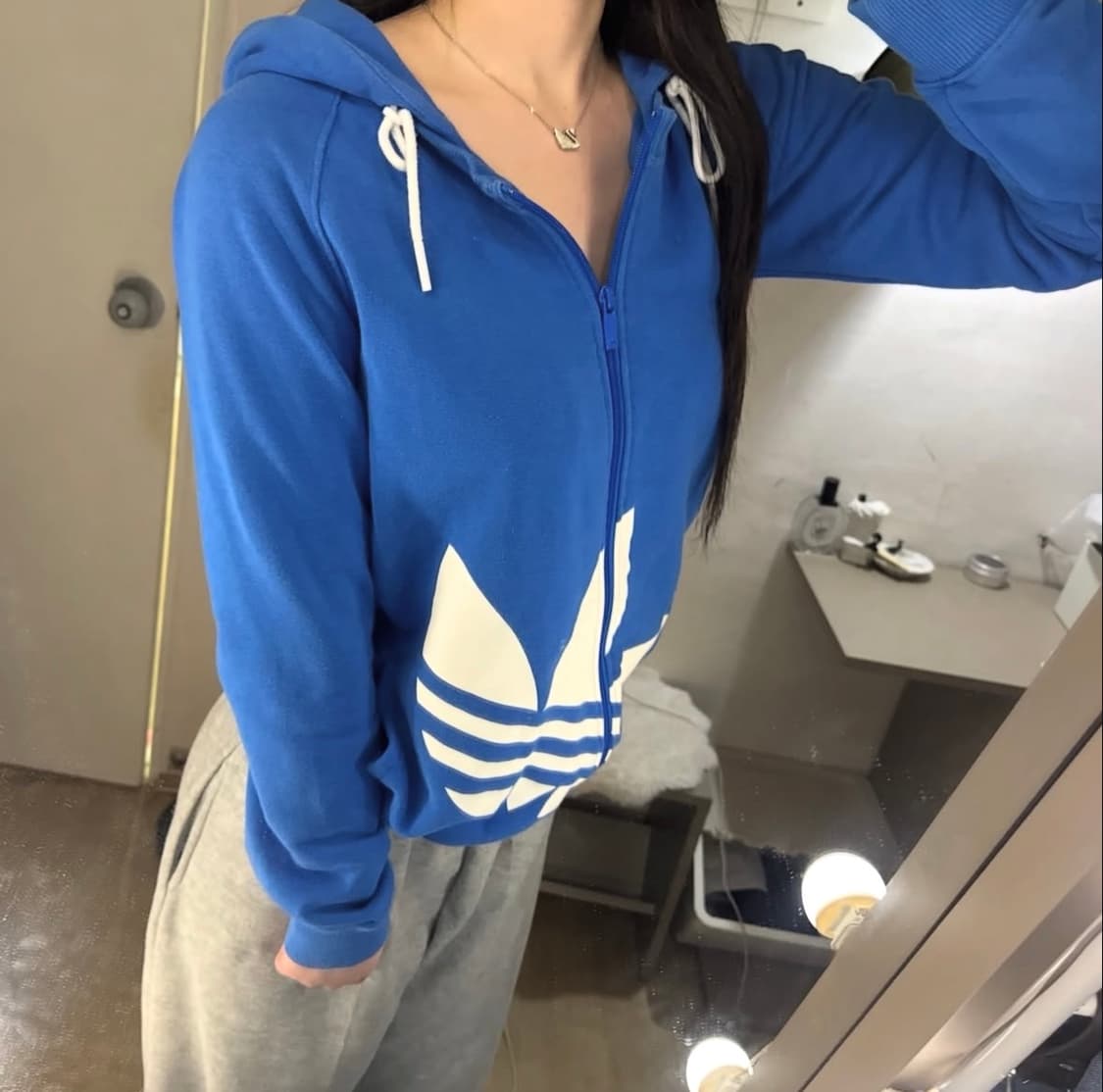 아디다스 빅 불꽃 파이어버드 후드집업 💙🤍 상품이미지2