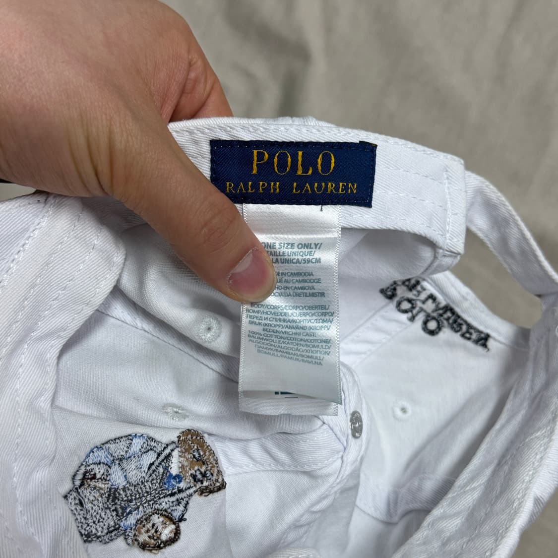 폴로랄프로렌 베어 자수 화이트 볼캡 os 상품이미지5