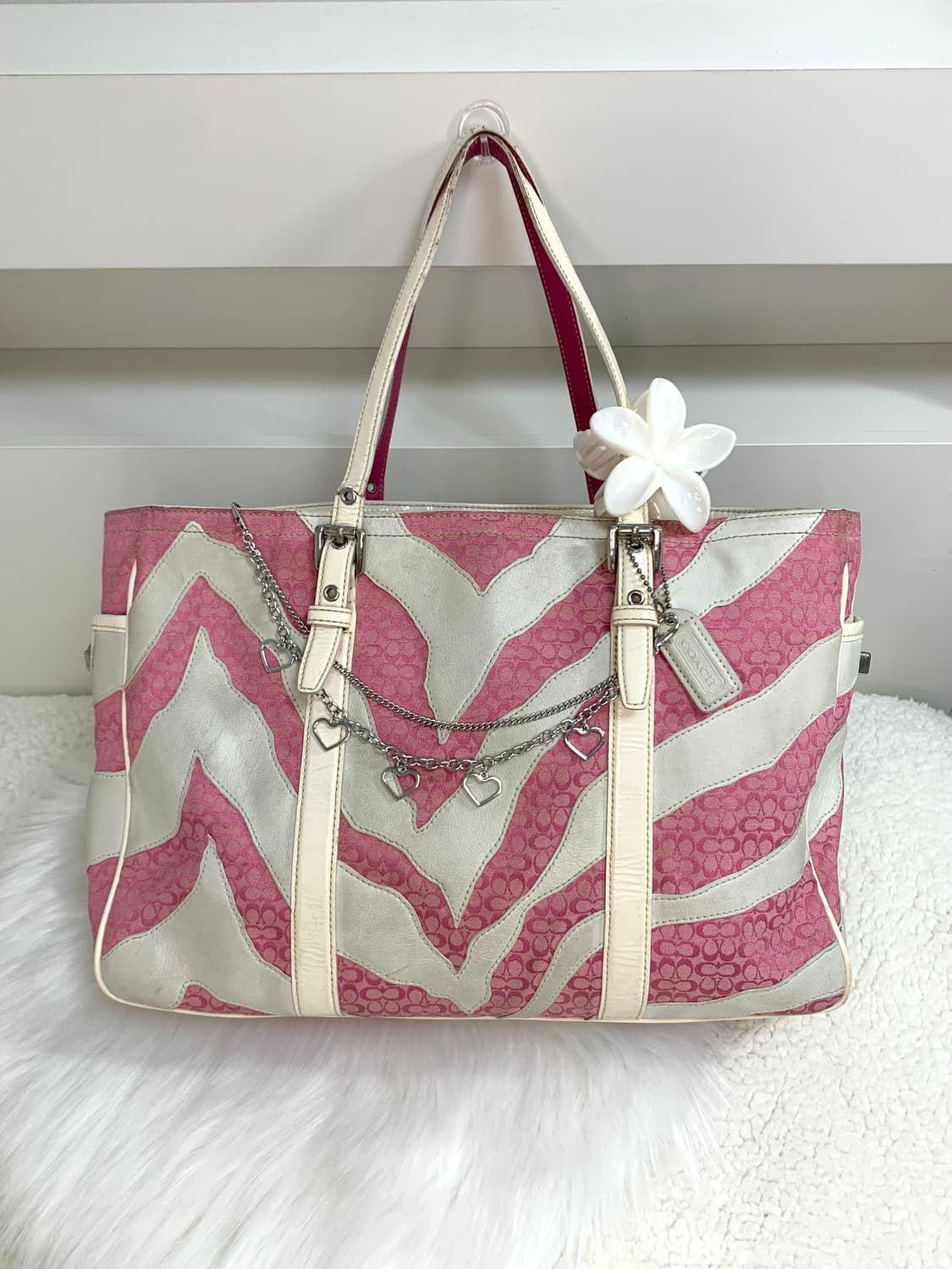 코치 지브라 핑크 갸루 빅숄더백 y2k 상품이미지1