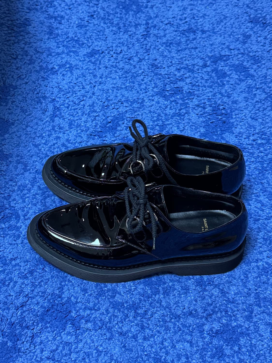 생로랑 블랙 페이턴트 남성 테디 더비 42.5 상품이미지3