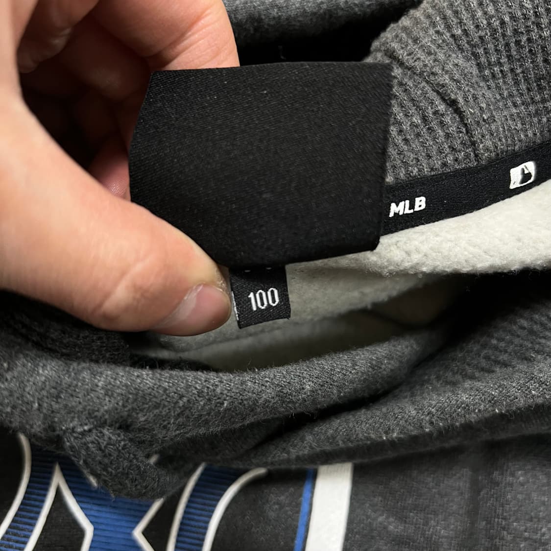 MLB 뉴욕양키스 빅로고 기모 후드 티셔츠 [차콜] L/100 상품이미지5