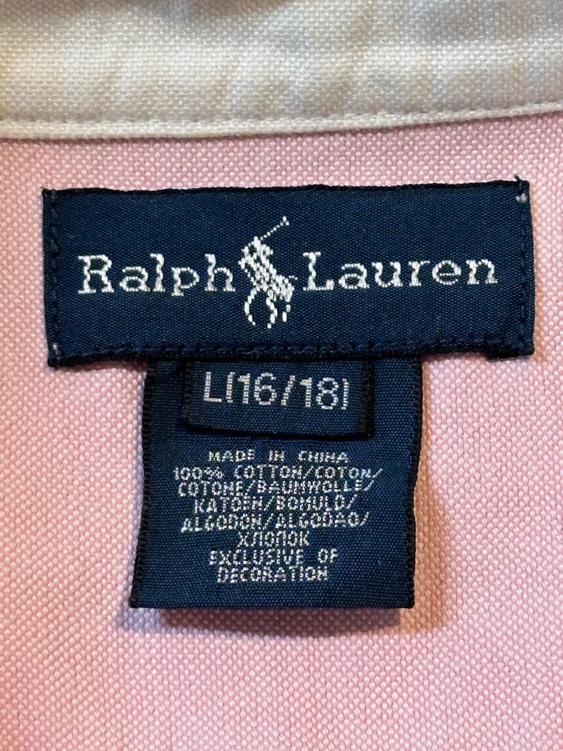 폴로 랄프로렌 빅포니 로고 배색 옥스포드 셔츠 핑크 상품이미지6