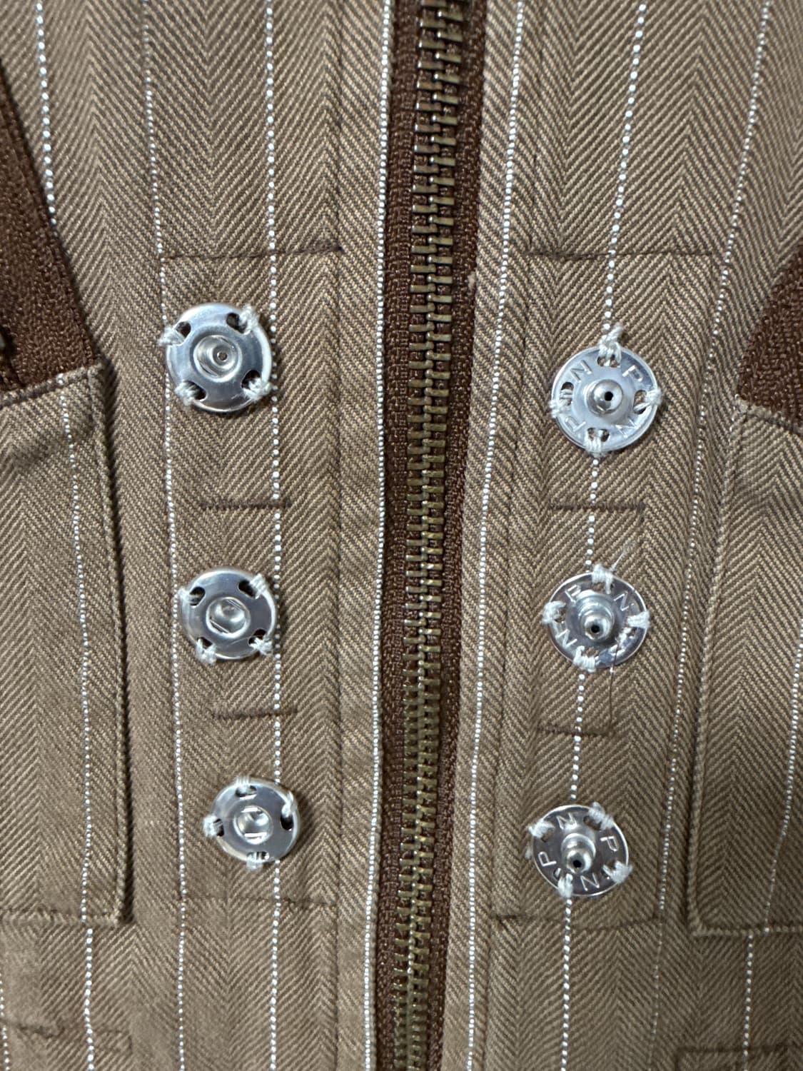 일본 브랜드 AMERICANRAG 앞판 변형 스트라이프 집업 자켓 상품이미지5