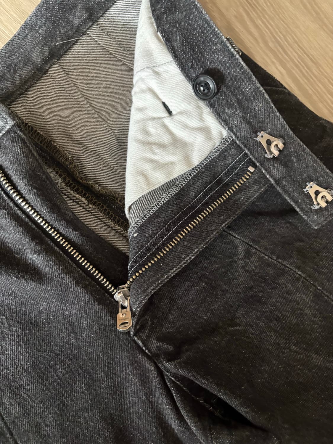 솔로이스트 레이어드 진 흑청 46 상품이미지2