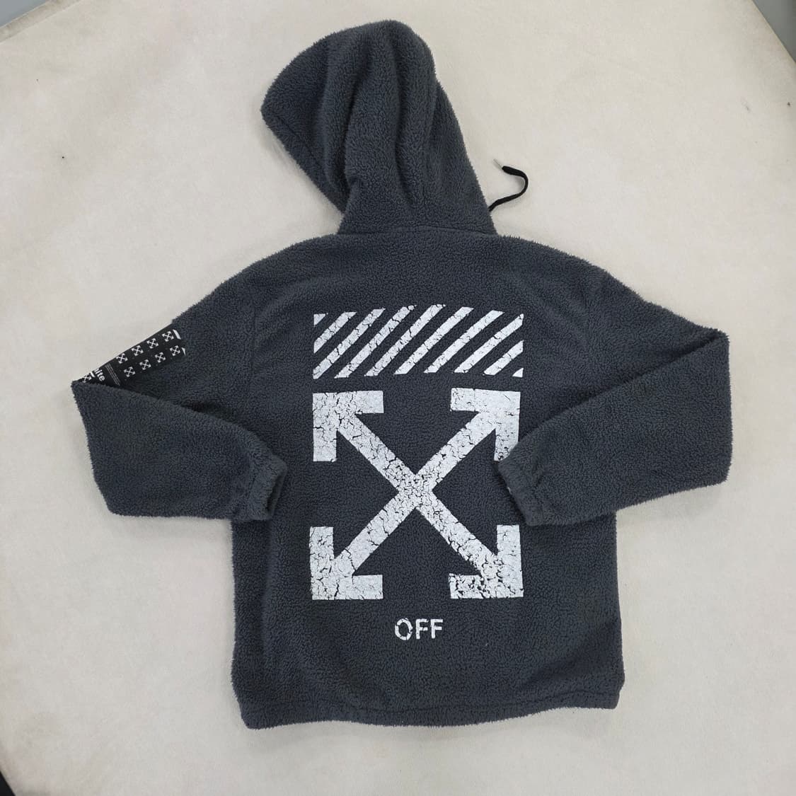 L 오프화이트 양털 덤블 후리스 후드티 0224J 상품이미지3