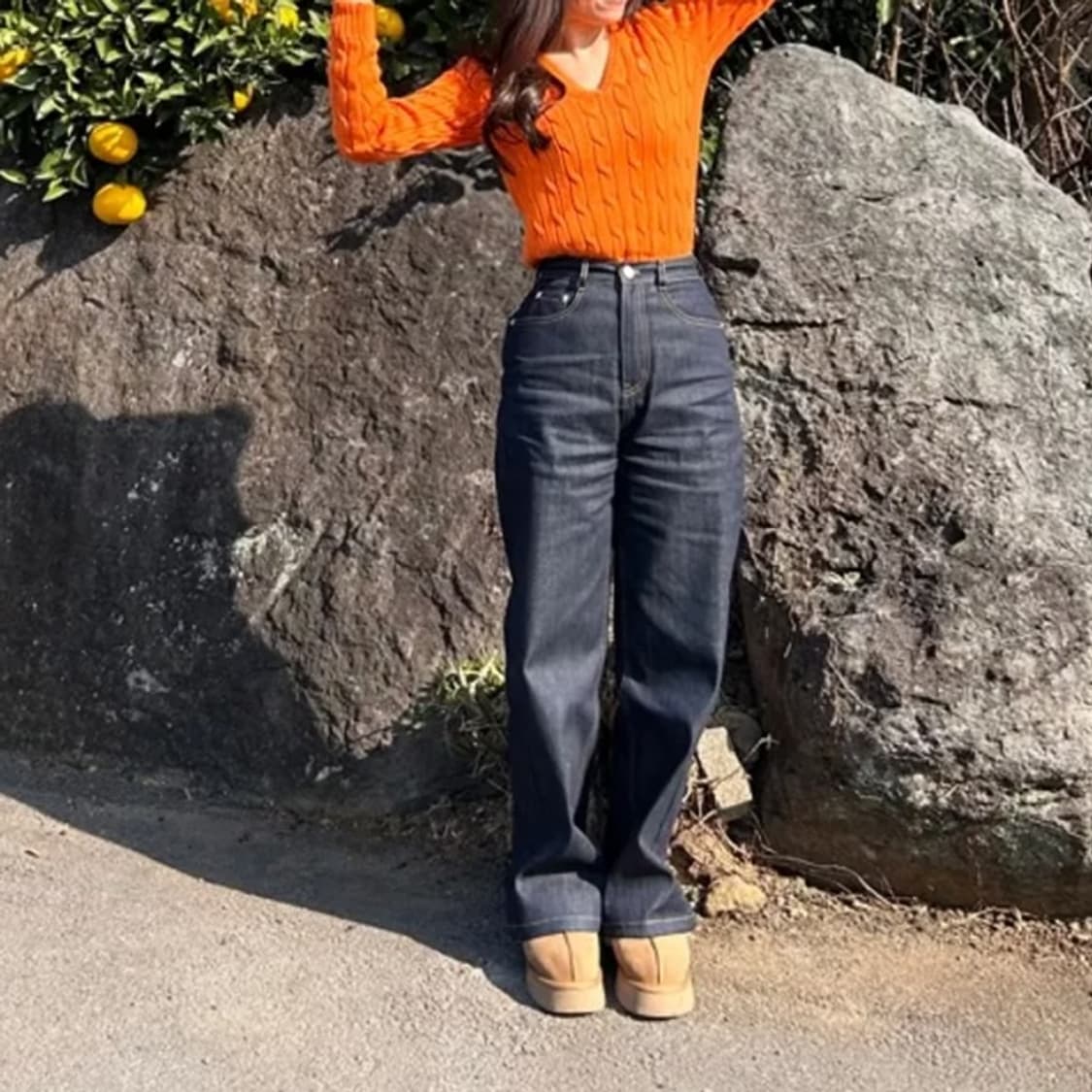 [XS] Polo 폴로 랄프로렌 주황 케이블 브이넥 니트 상품이미지8