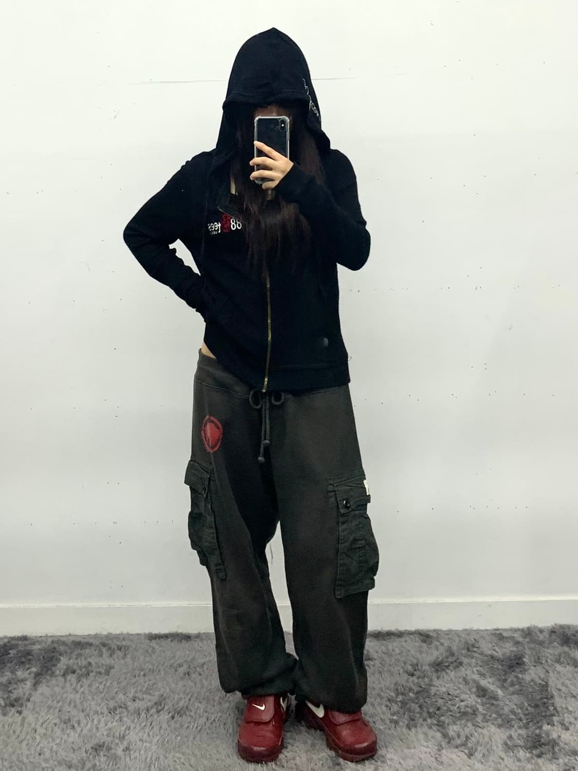 슬림핏 와플 후드집업 상품이미지1